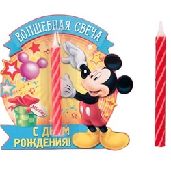 Свеча в торт «Волшебная свеча» Микки 1 шт