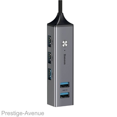 USB - концентратор Baseus Cube HUB Adapter USB (разъемов 5) темно-серый