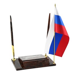 Письменный прибор из обсидиана "Карта РФ " 200*130*250мм.