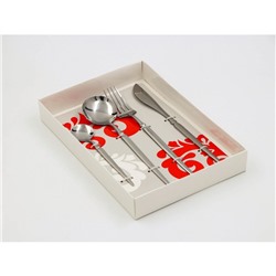 Набор столовых приборов из нержавеющей стали Доляна «Атлас», 4 предмета, толщина 1,5 мм, цвет серебряный