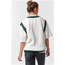 Жилет свободного силуэта с резинкой белый