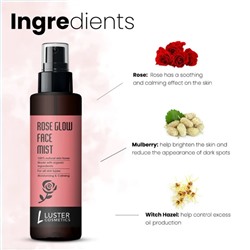 ROSE GLOW Face Mist, Luster (СИЯНИЕ РОЗЫ мист-тоник для лица, Ластер), 115 мл.