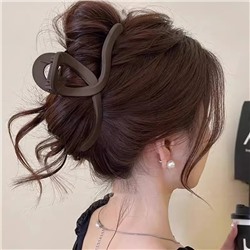 Заколка-краб для волос матовый Коричневый ПЕТЕЛЬКА, 11 см.