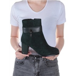 M8-4133 GREEN Ботильоны женские (натуральная замша, натуральный мех) размер 35