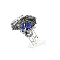 Кольцо из азурита "Зонт", размер-18