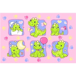 Детский велюровый ковёр "Дракоша", 1х1,5 м