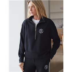 Джемпер с воротом на молнии из петельчатого  футера трехнитки с эластаном