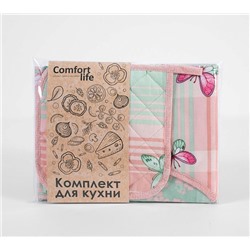 Набор для кухни из рогожки Летнее настроение набор для кухни 3 предмета 000000126855 , Фартук 60х70, прихватка 20х20, салфетка 47х60