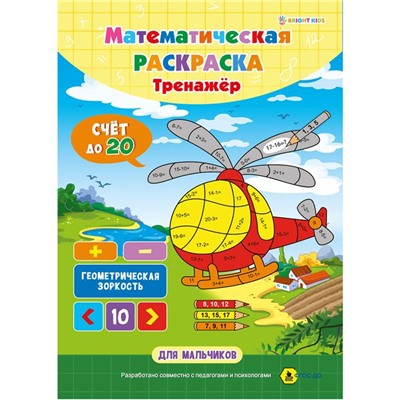 Раскраска   А4 Математическая для мальчиков 8л  Проф-Пресс РТ-1664