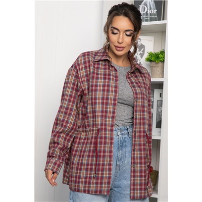 Рубашка хлопковая Джанет (винный) Б14274-4М