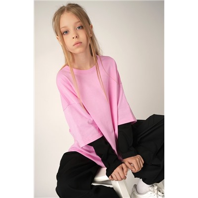 Лонгслив с двойным рукавом для девочки Happyfox