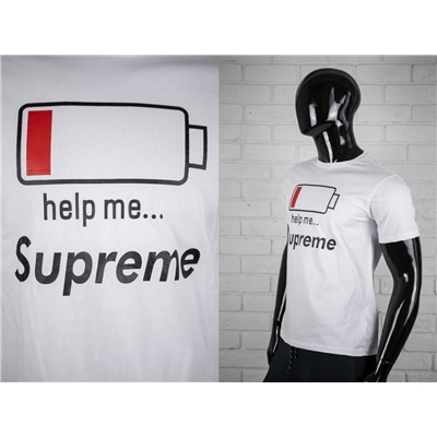 Футболка Supreme white help me мужская