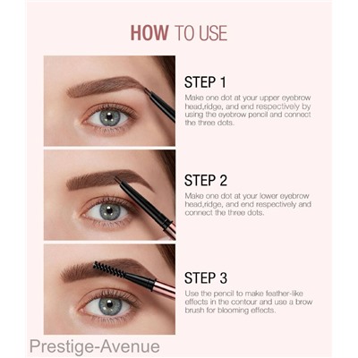 Карандаш для бровей O.TWO.O Fine Triangle eyebrow pencil (арт. 1007)