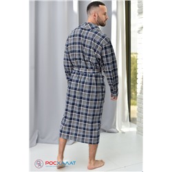 Мужской халат трикотажный темно-синий 1566 (88)