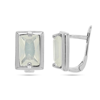 Серьги из серебра лунный камень, МЦВ018