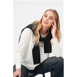 Женский лонгслив оверсайз из футера двухнитки Happyfox