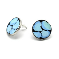 Серьги "Мозаика" из бирюзы 18мм.