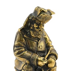 Рыбак из бронзы на льдине из агата 115*110*130мм