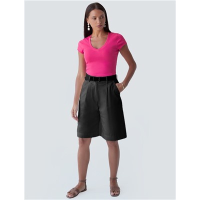 Футболка из плотного трикотажа с плетением риб 1*1