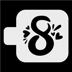 Трафарет «8 марта, сердечки», 9*9 см