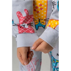 Хлопковая пижама для девочки из футера с начесом Happyfox