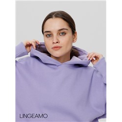 Женский худи оверсайз из футера с начесом Lingeamo сиреневый ВК-24 (32)