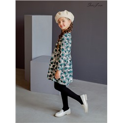 Платье Эля павлин на бежевом