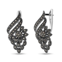 Серьги, марказит, SL-AGA1027