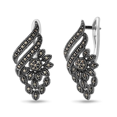 Серьги, марказит, SL-AGA1027
