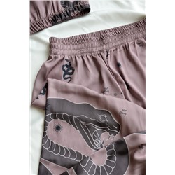 Пижама Hot Story Brown snake (топ _ брюки) (Коричневый)