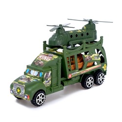 Грузовик инерционный «Военный автовоз» с техникой, МИКС