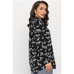 Рубашка с принтом Надель (черная) Б14360-16М