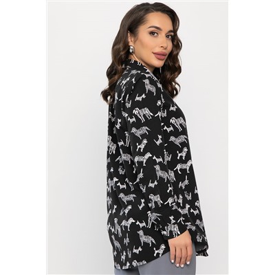 Рубашка с принтом Надель (черная) Б14360-16М