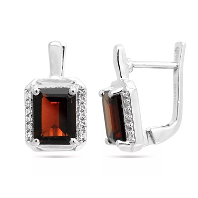 Серьги из серебра гранат, Андреина