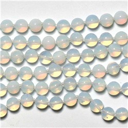 Бусы из камня ЛУННЫЙ КАМЕНЬ (опалит) - привлекает любовь (бусины по 5-6 мм., длина нити 48-50 см.), 1 шт.