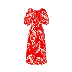 Elema 5К-10966-2-164 красный_принт, Платье
