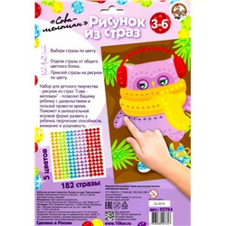 Рисунок из страз «Сова-меломан»