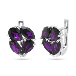 Серьги из серебра аметист, Лада
