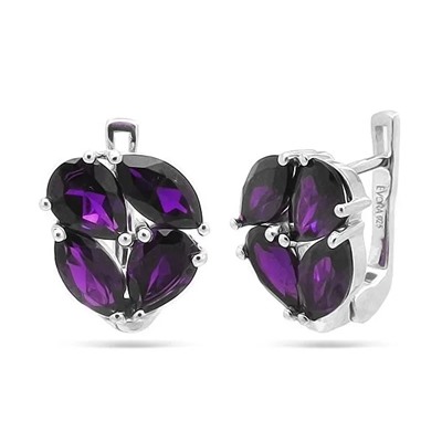 Серьги из серебра аметист, Лада