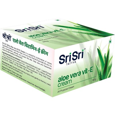 ALOE VERA VIT-E Cream Sri Sri Tattva (Многоцелевой крем с Алоэ (алое) вера и Витамином Е, Шри Шри Таттва), 100 г.