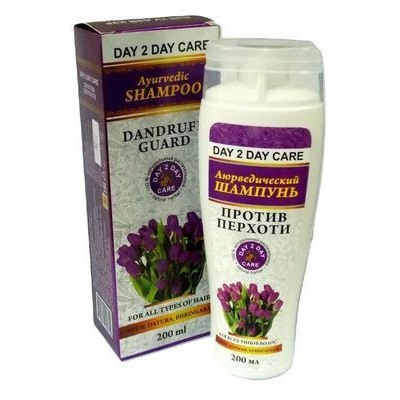 Ayurvedic Shampoo DANDRUFF GUARD Neem, Datura, Bhringaraj, Day 2 Day Care (Аюрведический шампунь ПРОТИВ ПЕРХОТИ с Ним, Дурман и Брингарадж, Дэй Ту Дэй Кэр), 200 мл.