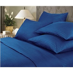 Комплект постельного белья Страйп-сатин Verossa индиго КПБ-НС-15