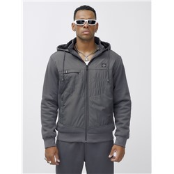 Спортивный костюм мужской зимний с начесом серого цвета 7336Sr