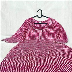 Хлопковая курта, цвет МАЛИНОВЫЙ (хлопок 100%, размер XXL), 1 шт.