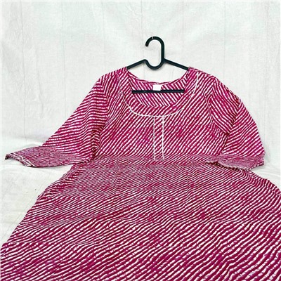 Хлопковая курта, цвет МАЛИНОВЫЙ (хлопок 100%, размер XXL), 1 шт.