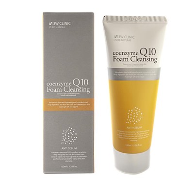 3W CLINIC Пенка д/умывания с коэнзимом омолаж.  Coenzyme Q10 Cliansing Foam 100мл АКЦИЯ! СКИДКА 20%