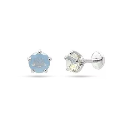 Серьги из серебра лунный камень, Ю-25003р