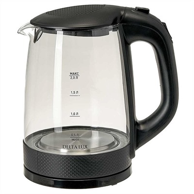 Чайник электрический 2200 Вт, 2 л DELTA LUX DL-1058B черный