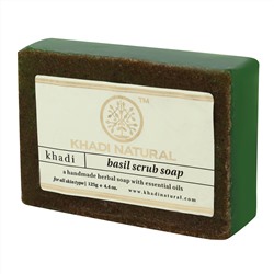 BASIL SCRUB Soap, Khadi Natural (Мыло ручной работы БАЗИЛИК СКРАБ, Кхади Нэчрл), 125 г.