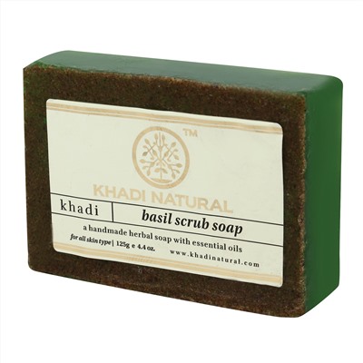 BASIL SCRUB Soap, Khadi Natural (Мыло ручной работы БАЗИЛИК СКРАБ, Кхади Нэчрл), 125 г.